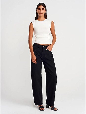Camiseta sin mangas acanalada de cuello redondo, corte slim dilvin