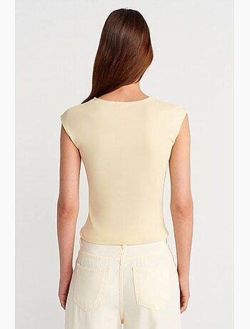 Camiseta sin mangas acanalada de cuello redondo, corte slim dilvin