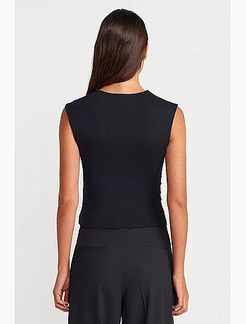 Camiseta sin mangas acanalada de cuello redondo, corte slim dilvin