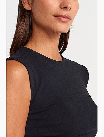 Camiseta sin mangas acanalada de cuello redondo, corte slim dilvin