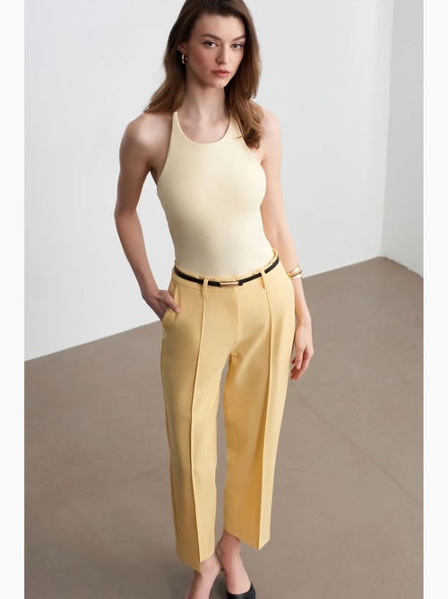 Camiseta sin mangas ajustada cuello halter de punto dilvin - Kiabi