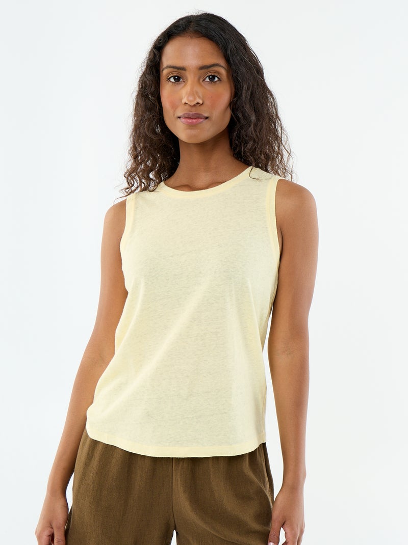 Camiseta sin mangas Amarillo - Kiabi