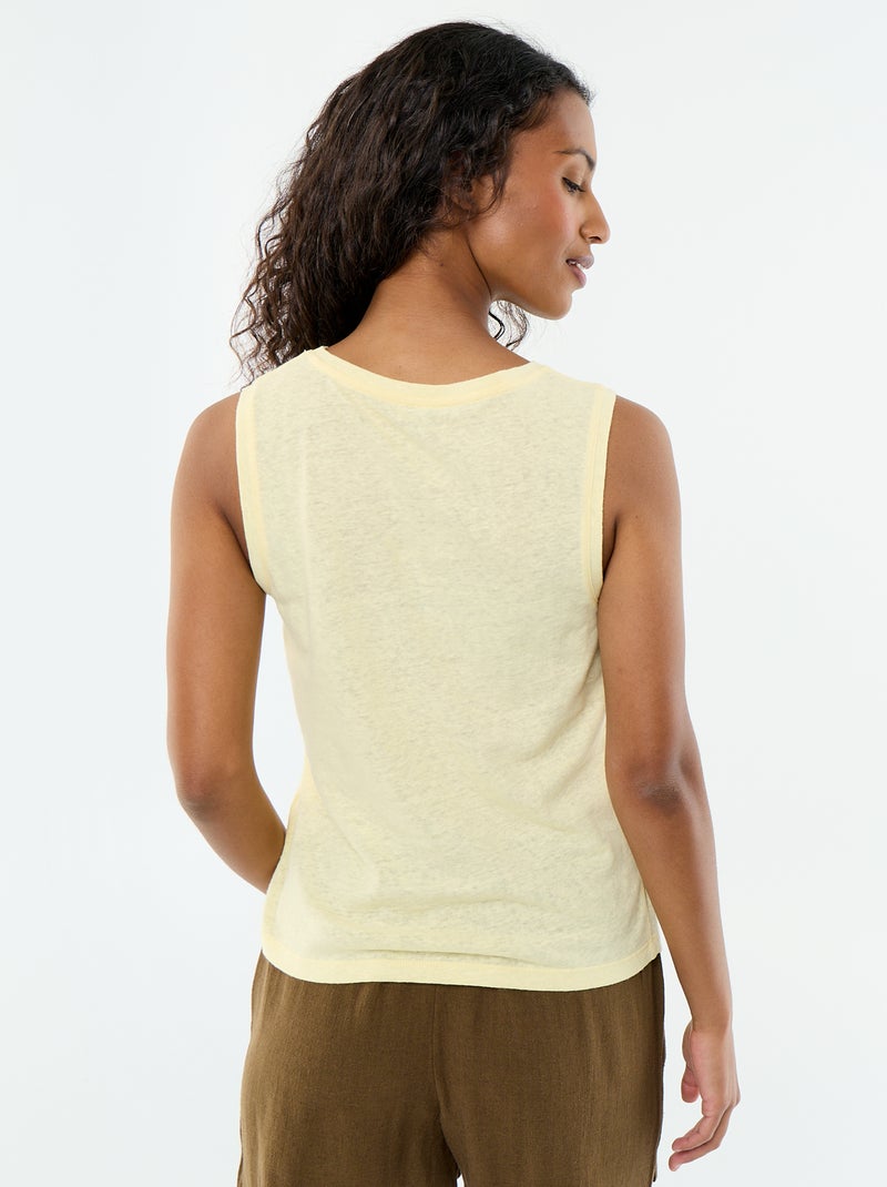 Camiseta sin mangas Amarillo - Kiabi