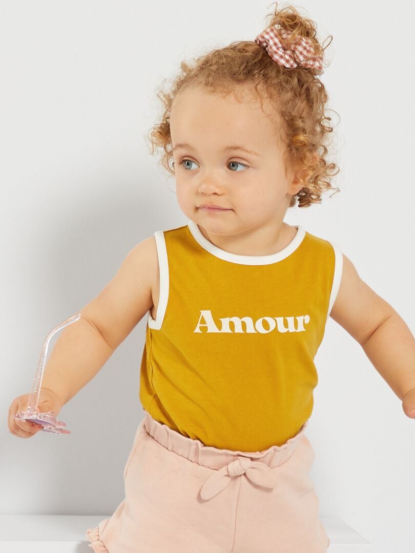 Camiseta sin mangas 'Amour' AMARILLO - Kiabi