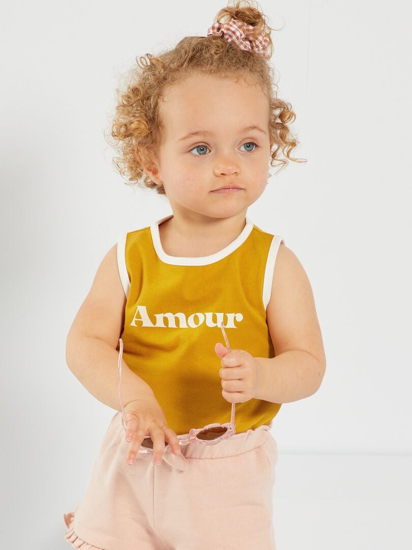 Camiseta sin mangas 'Amour' AMARILLO - Kiabi