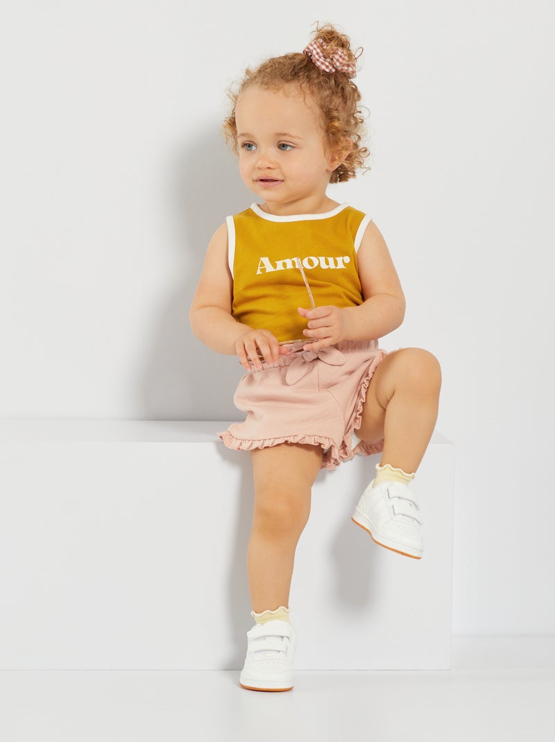 Camiseta sin mangas 'Amour' AMARILLO - Kiabi