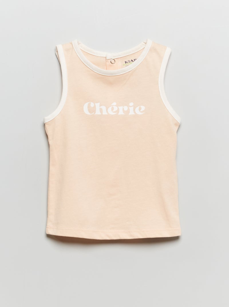 Camiseta sin mangas 'Amour' ROSA - Kiabi