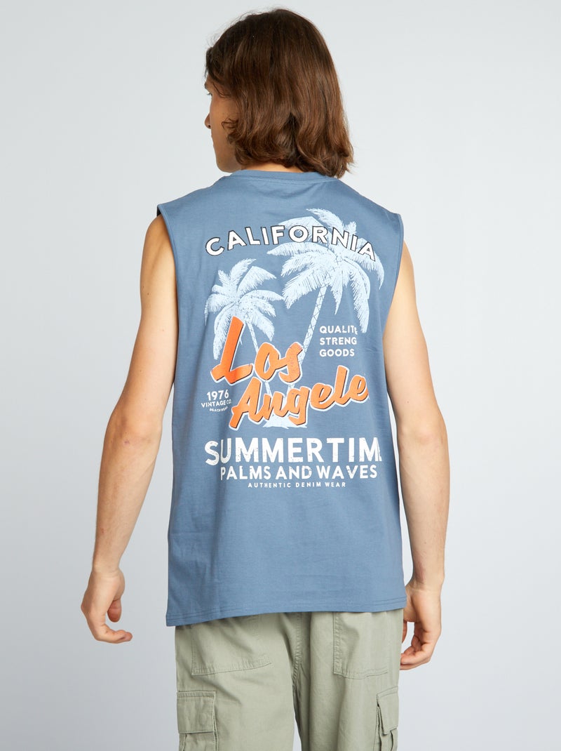 Camiseta sin mangas ancha 'Los Ángeles' BLANCO - Kiabi