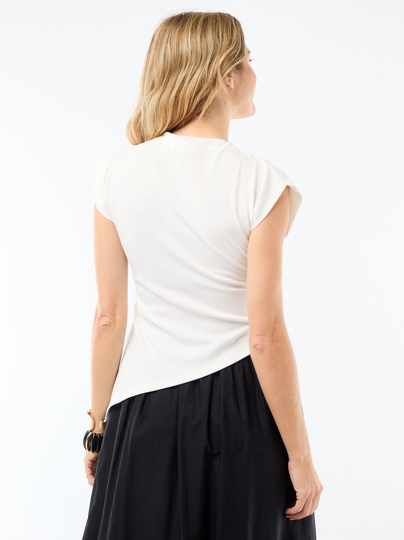 Camiseta sin mangas asimétrica Blanco - Kiabi