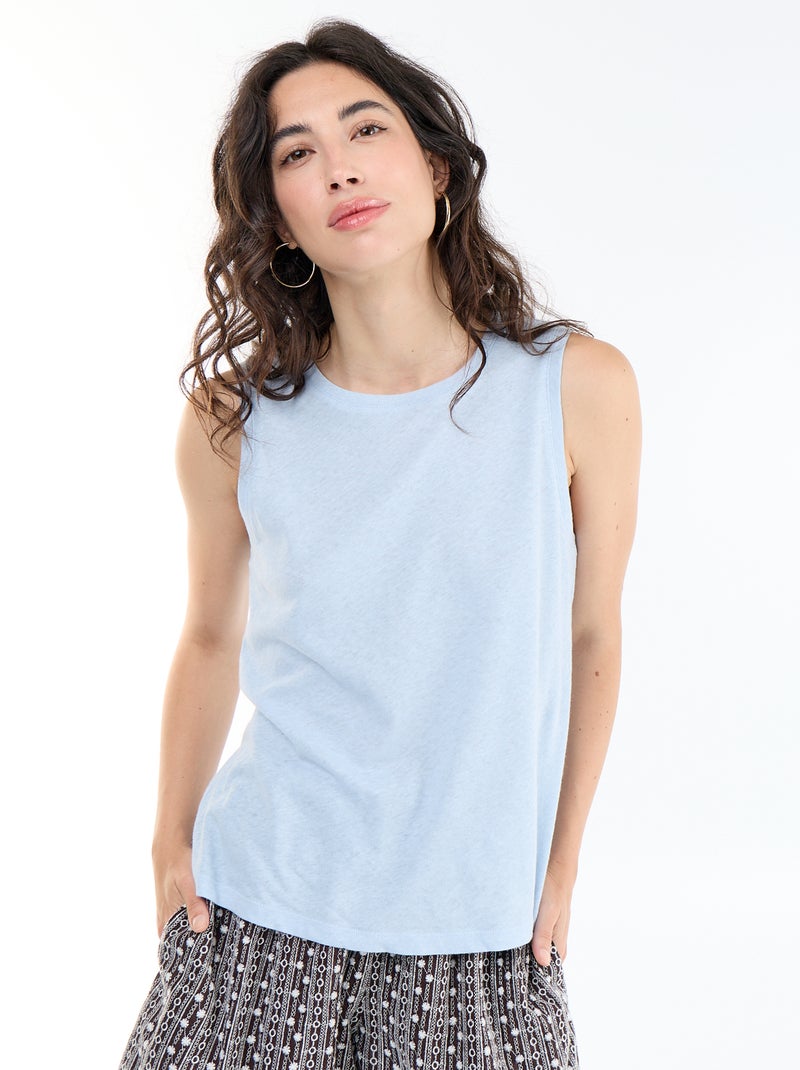 Camiseta sin mangas Azul - Kiabi