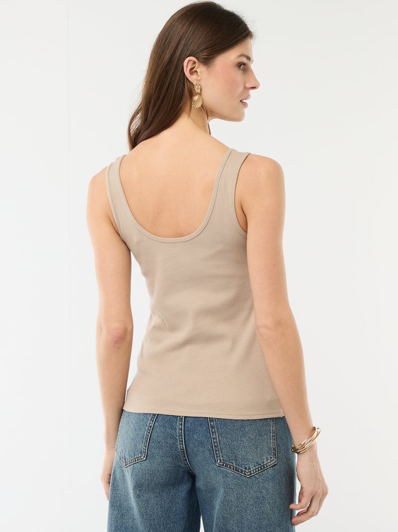 Camiseta sin mangas Beige - Kiabi