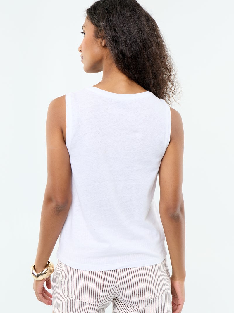 Camiseta sin mangas Blanco - Kiabi