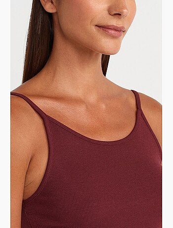 Camiseta sin mangas canalé ajustada dilvin