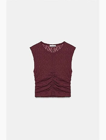 Camiseta sin mangas canalé con encaje dilvin