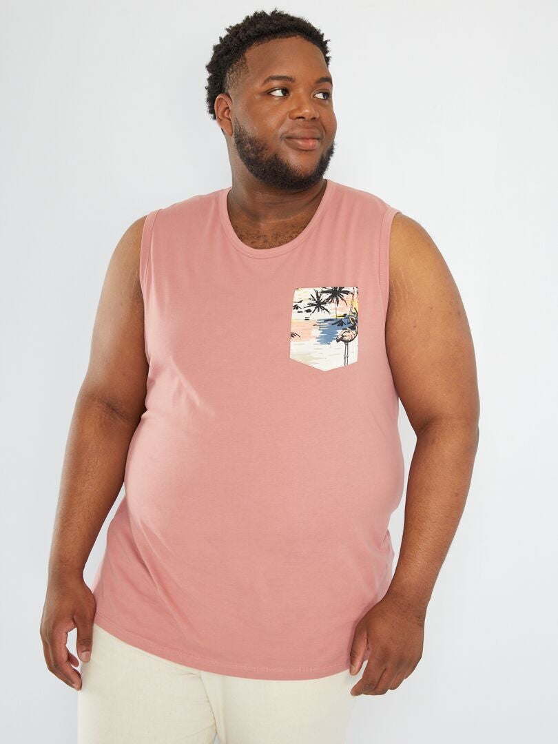 Camiseta sin mangas con bolsillo viejo rosa - Kiabi