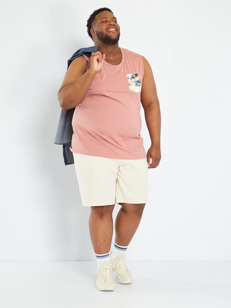 Camiseta sin mangas con bolsillo viejo rosa - Kiabi