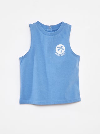 Camiseta sin mangas con bordado