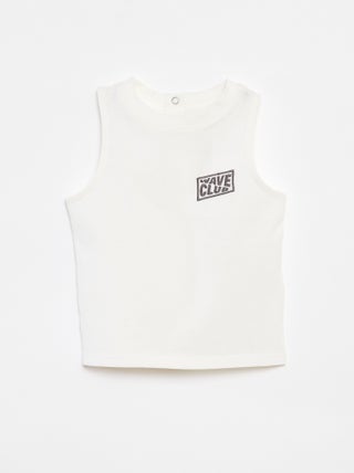 Camiseta sin mangas con bordado
