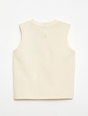 Camiseta sin mangas con bordado fantasía