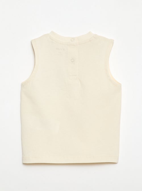 Camiseta sin mangas con bordado fantasía - Kiabi