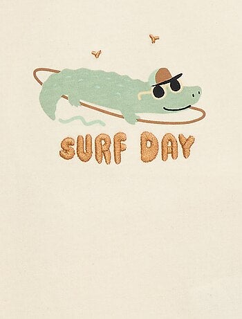 Camiseta sin mangas con bordado fantasía