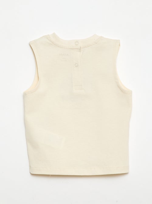 Camiseta sin mangas con bordado fantasía - Kiabi