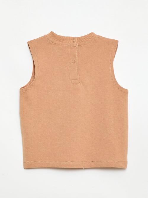 Camiseta sin mangas con bordado fantasía - Kiabi