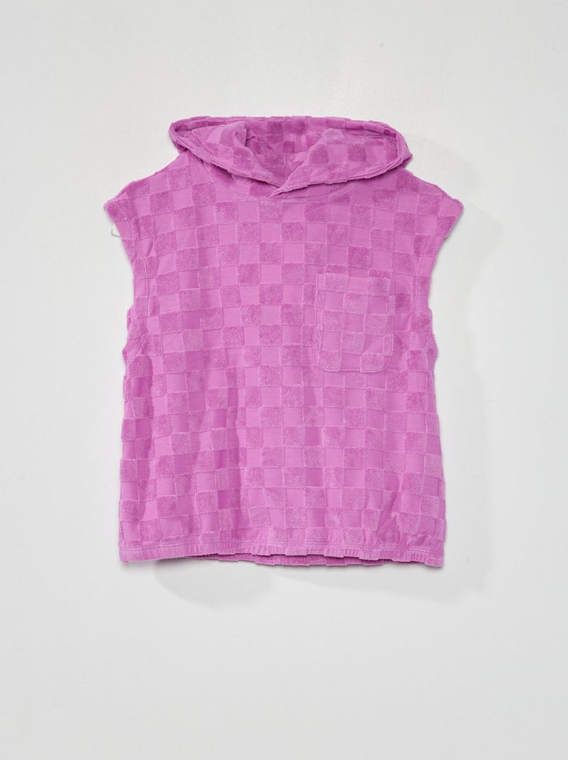 Camiseta sin mangas con capucha de rizo rosa iris - Kiabi