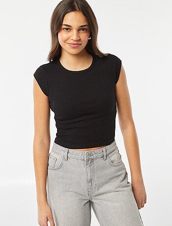 Camiseta sin mangas con cierre en la parte inferior trasera