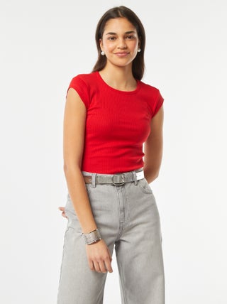 Camiseta sin mangas con cierre en la parte inferior trasera