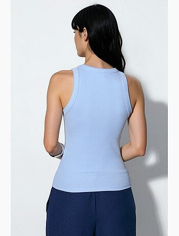 Camiseta sin mangas con cuello redondo acanalado busem