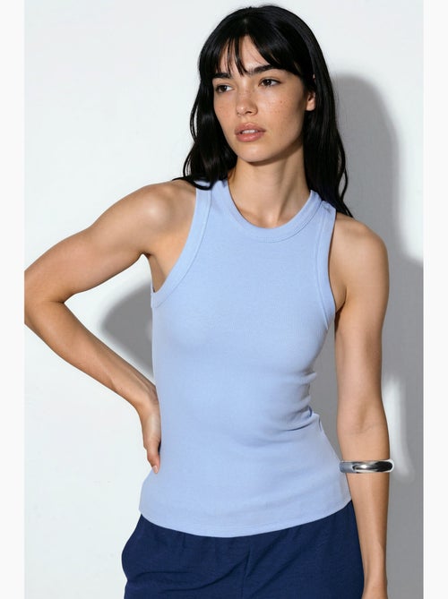 Camiseta sin mangas con cuello redondo acanalado busem - Kiabi