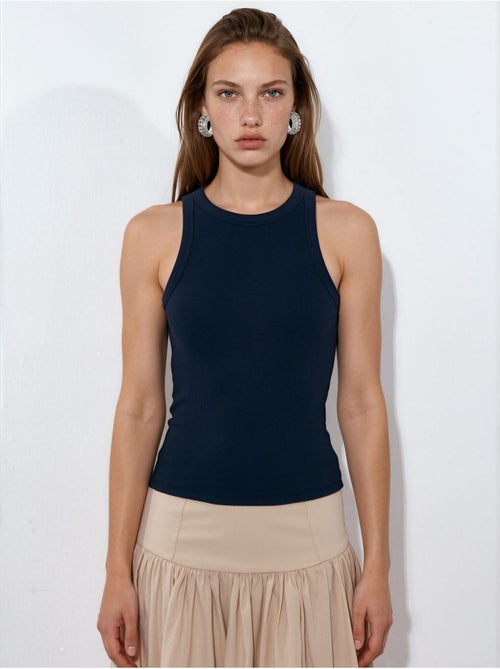 Camiseta sin mangas con cuello redondo acanalado busem - Kiabi