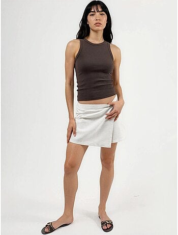 Camiseta sin mangas con cuello redondo acanalado busem