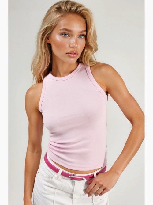 Camiseta sin mangas con cuello redondo acanalado busem - Kiabi