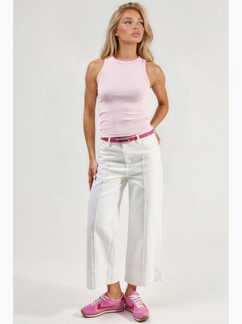 Camiseta sin mangas con cuello redondo acanalado busem - Kiabi