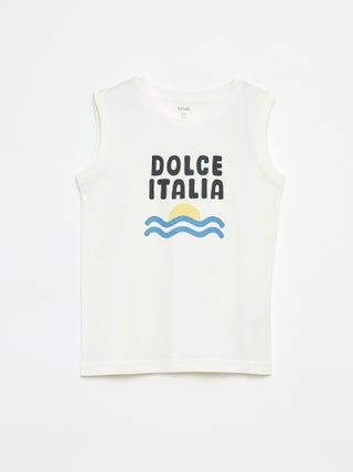 Camiseta sin mangas con cuello redondo