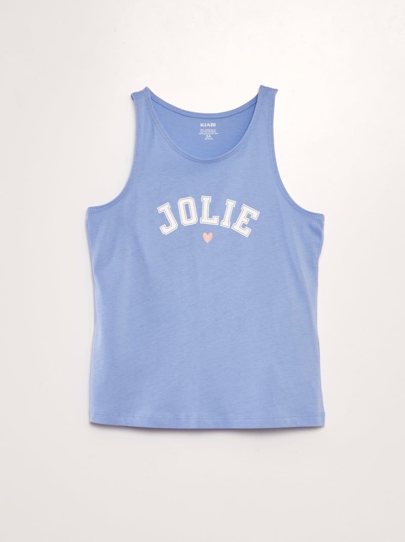 Camiseta sin mangas con espalda nadadora AZUL - Kiabi