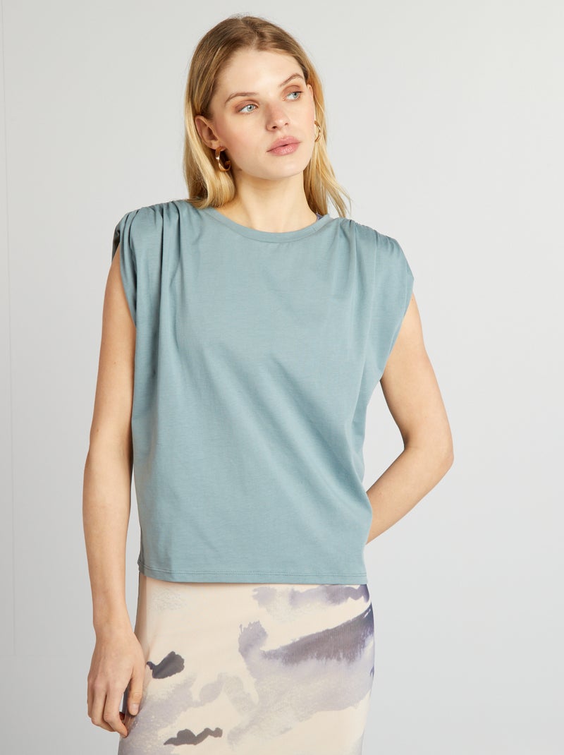 The Drop Camiseta Sin Mangas Nicole Con Cuello Redondo