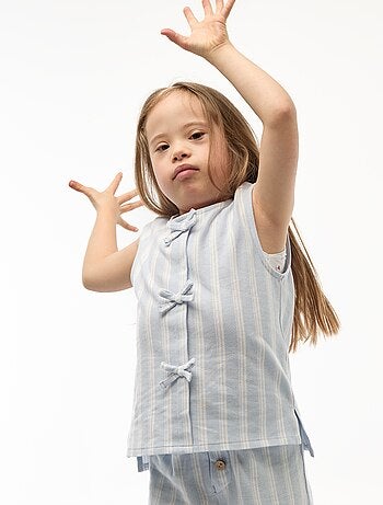 Camiseta sin mangas con lazos de fantasía - colección fácil de poner