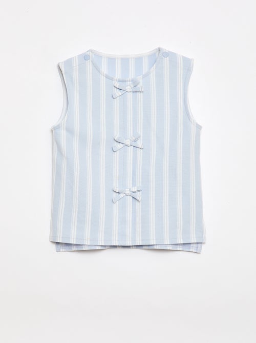 Camiseta sin mangas con lazos de fantasía - colección fácil de poner - Kiabi