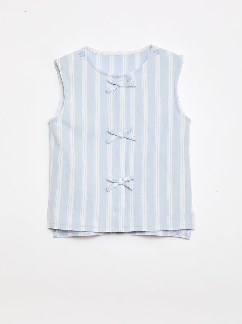 Camiseta sin mangas con lazos de fantasía - colección fácil de poner Azul - Kiabi
