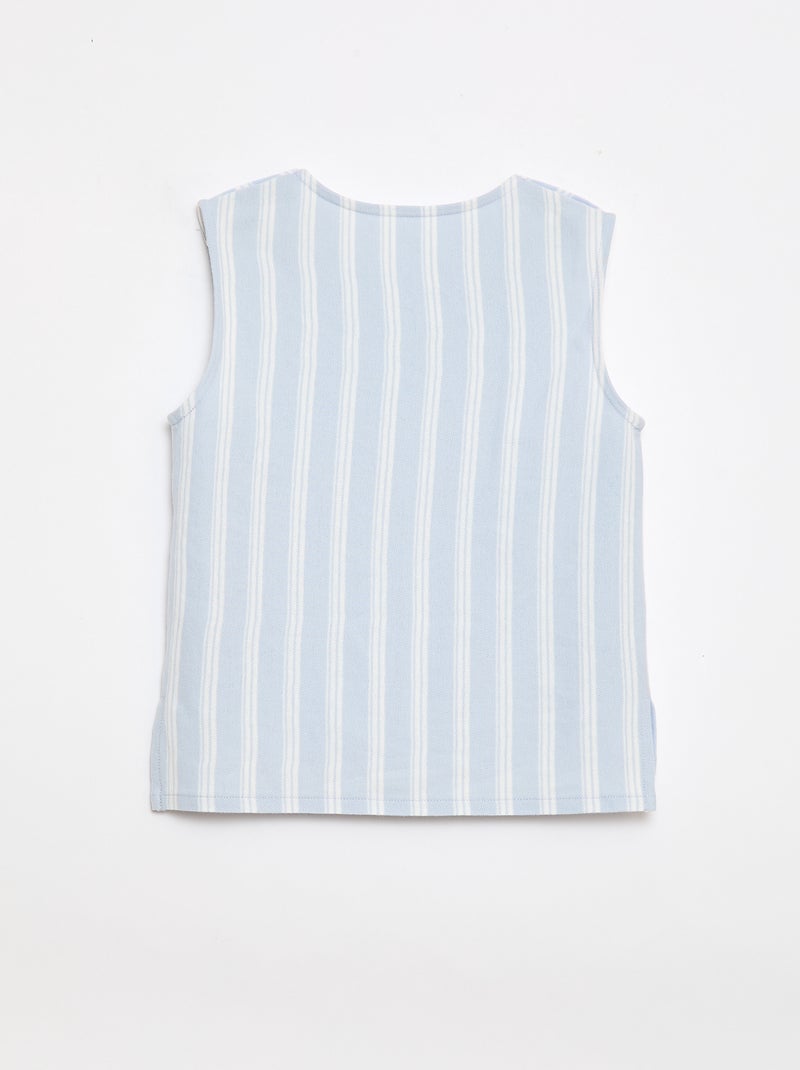 Camiseta sin mangas con lazos de fantasía - colección fácil de poner Azul - Kiabi
