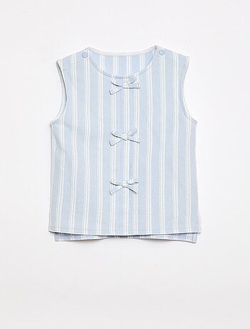 Camiseta sin mangas con lazos de fantasía - Fácil de Poner