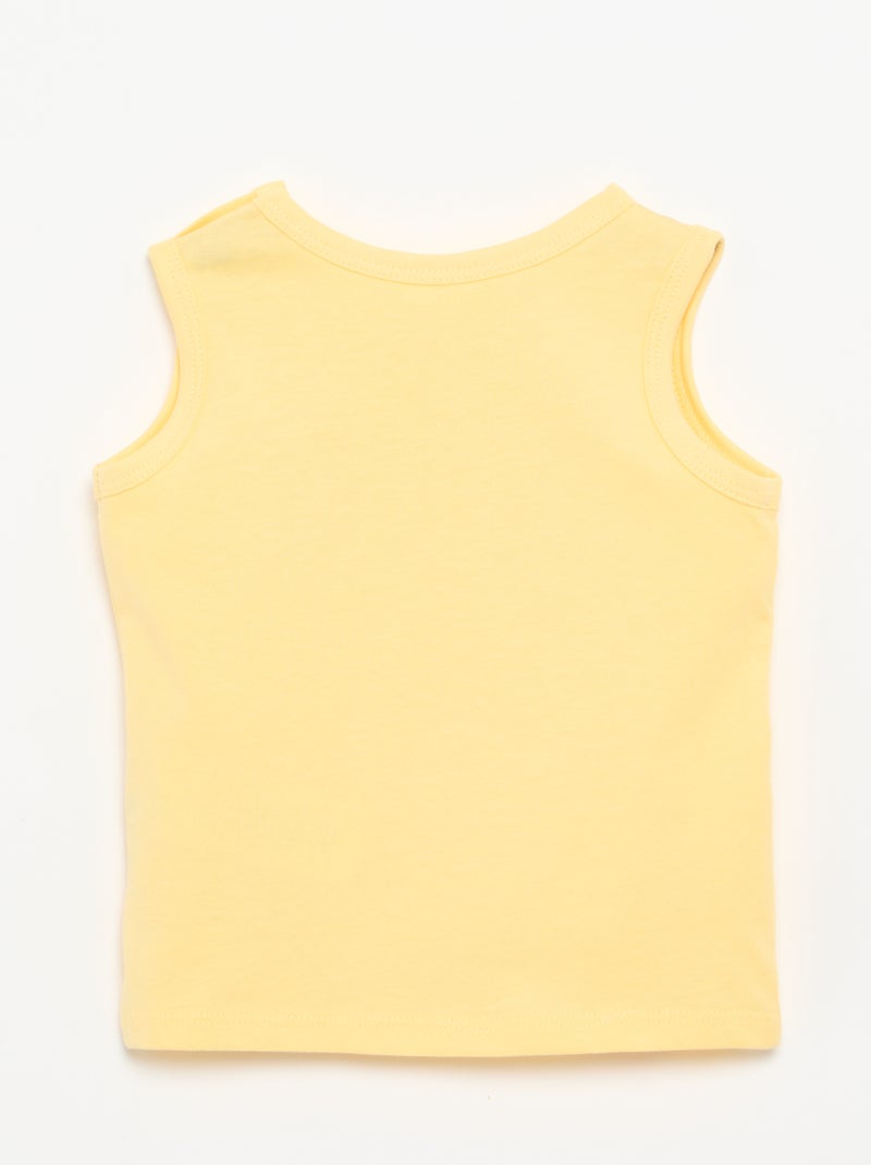 Camiseta sin mangas con parche en el pecho Amarillo - Kiabi
