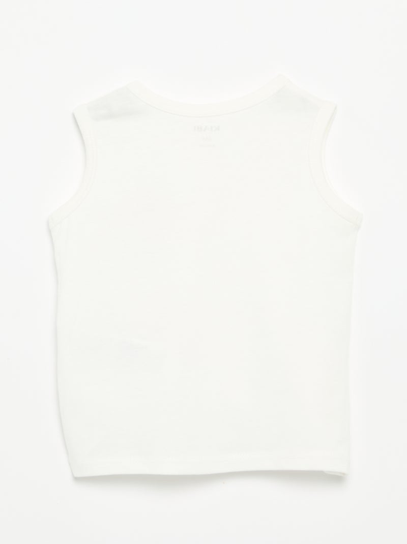 Camiseta sin mangas con parche en el pecho Blanco - Kiabi