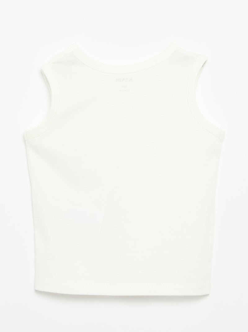 Camiseta sin mangas con parche en el pecho Blanco - Kiabi