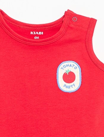 Camiseta sin mangas con parche en el pecho