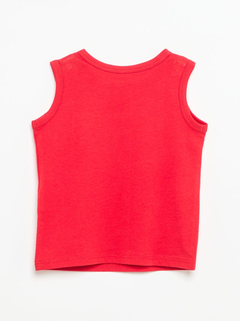 Camiseta sin mangas con parche en el pecho Rojo - Kiabi