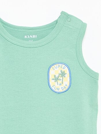 Camiseta sin mangas con parche en el pecho